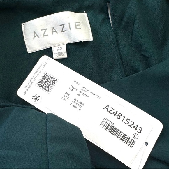 AZAZIE CARTER Stretch Pine Sheath Ruched Stretch Chiffon Dress NWT Women’s Sz 8 - Picture 8 of 16